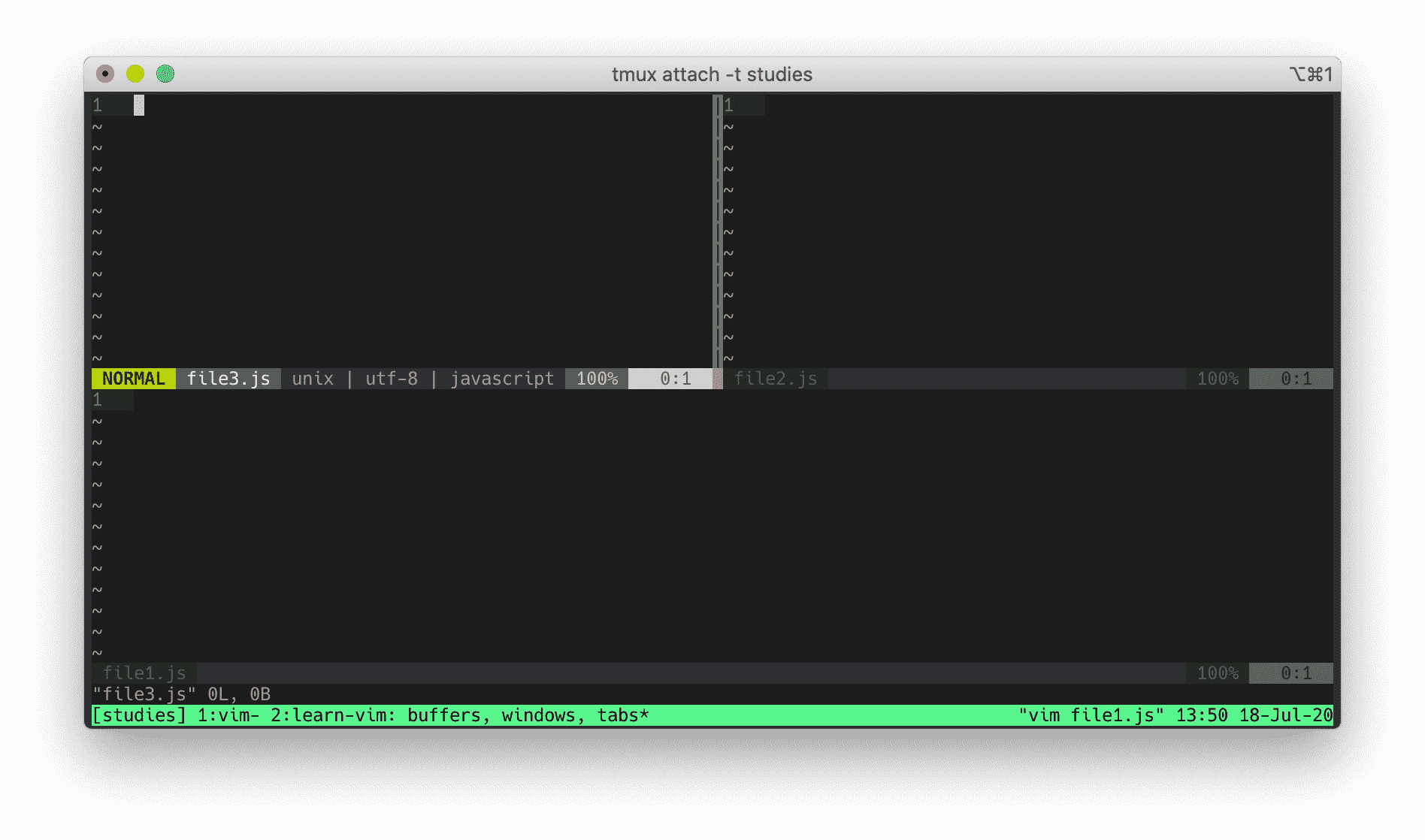 split window vertically and horizontally