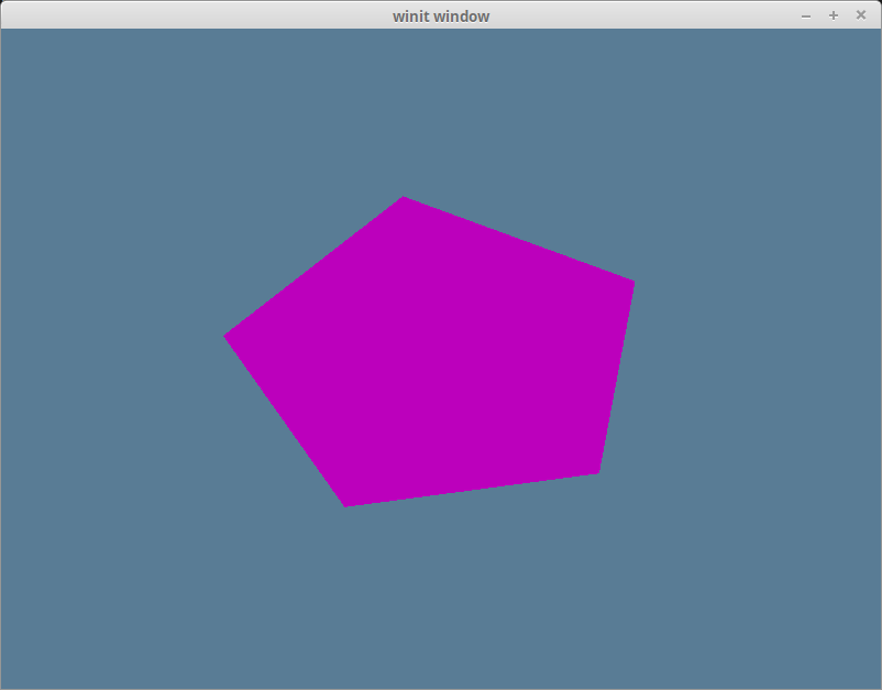 Magenta pentagon in window