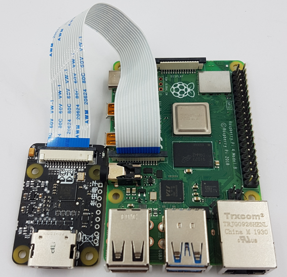 HDMI-CSI-2 bridge connected to Raspberry Pi 4