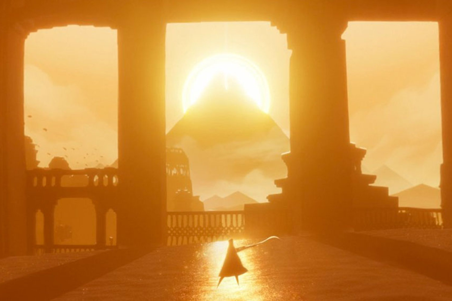 Grafik aus dem Spiel „Journey“ von That Game Company