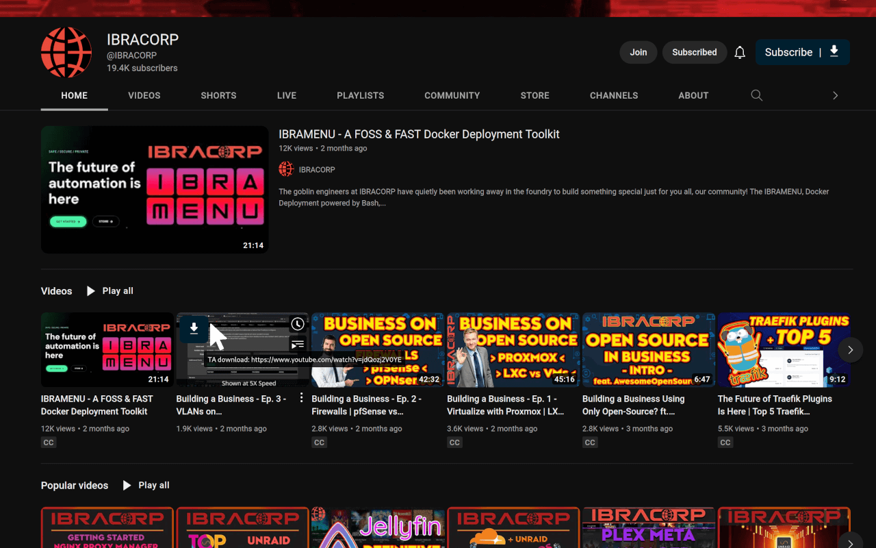 channel page